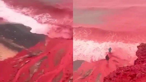 ईरान के होर्मुज द्वीप पर रातों-रात खूनी लाल हो गया समुद्री तट, जानिए रहस्‍य