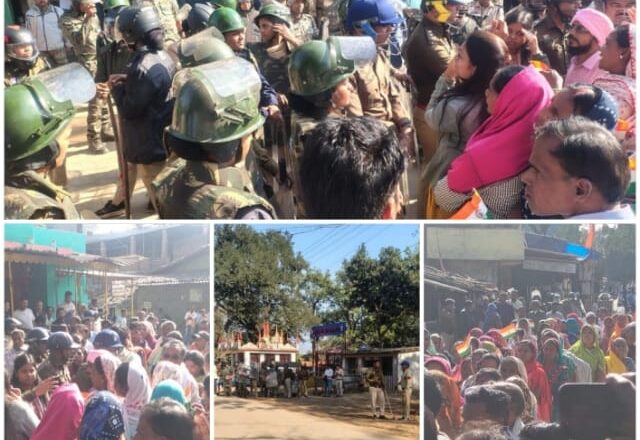 तमनार थाना बना रणक्षेत्र पुलिस और ग्रामीण आमने-सामने