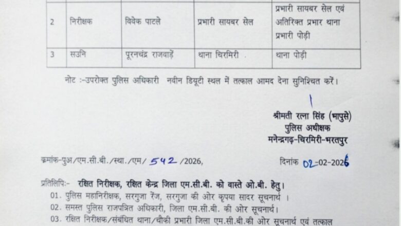 जिले में पुलिस महकमे में फेरबदल, दो निरीक्षक और एक एएसआई का तबादला