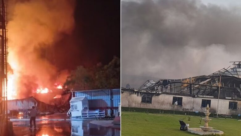 राजस्थान के अलवर में AC निर्माण कंपनी में लगी भीषण आग, 6 फायर ब्रिगेड मौके पर जुटी