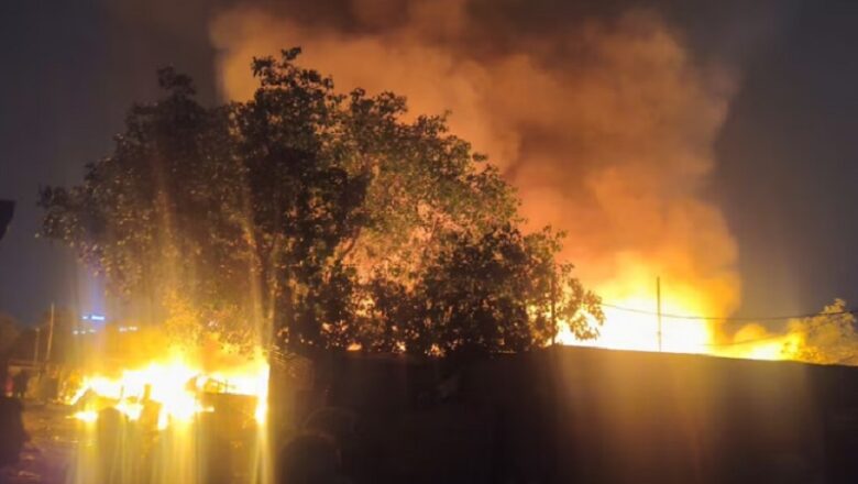 गुरुग्राम में सिकंदरपुर मेट्रो स्टेशन के पास लगी भीषण आग…. 100 से ज्यादा झुग्गियां जलीं