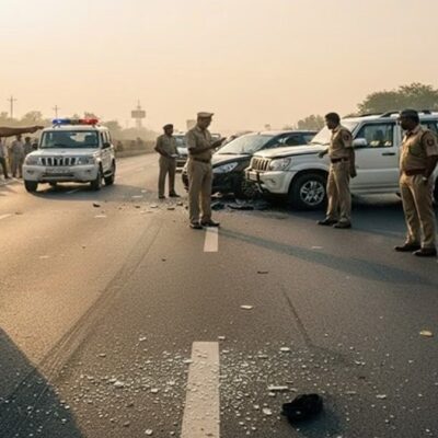 CG: कबीरधाम जिले में पुल से नीचे गिरी बेकाबू कार…. 4 युवकों की मौत