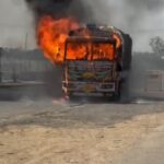 राजगढ़ में चलते ट्रॉले में लगी आग, चालक की सूझबूझ से टला बड़ा हादसा