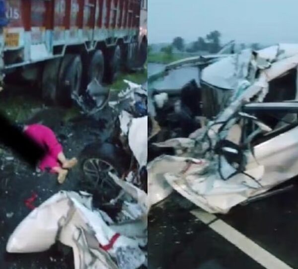MP: आगरमालवा में भीषण हादसा… ट्रक में घुसी बेकाबू कार, मां-बेटी की मौत…. 3 घायल