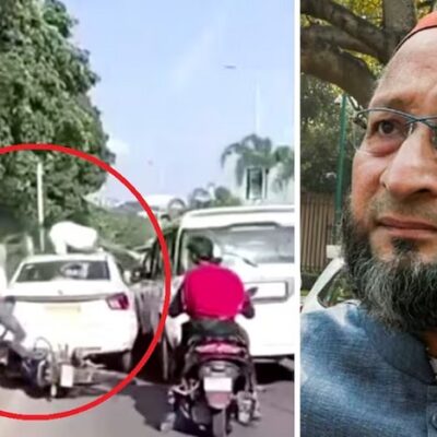 MP: भोपाल में VIP रोड पर ओवैसी के काफिले का एक्सीडेंट….अचानक ब्रेक लगाने से आपस में टकराए वाहन