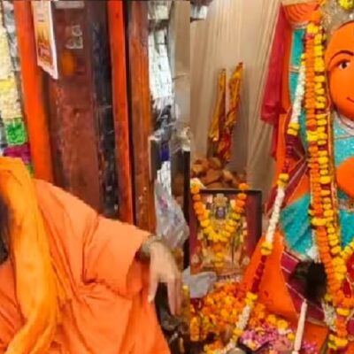 MP: उज्जैन पहुंचे संत ‘बम-बम भोला’, खड़े हनुमान जी के दर्शन किए, प्रतिमा को नहीं हटाने की मांग की