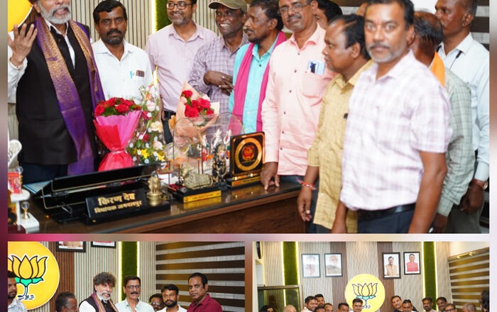 भाजपा प्रदेश अध्यक्ष एवं विधायक किरण देव के स्वास्थ्य लाभ के बाद जगदलपुर के विधायक कार्यालय नयापारा में स्वागत समारोह