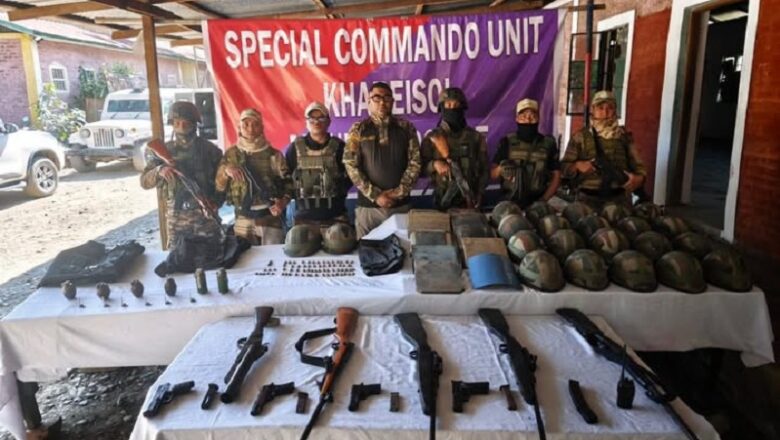 मणिपुर पुलिस और असम राइफल्स की संयुक्त कार्रवाई में बड़ी मात्रा में हथियार बरामद